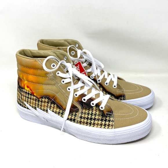 VANS SK8-HI Bolt Big Reveal Taupe Women High Top Canvas Sneakers VN0A5JIVAZP - Picture 2 of 7